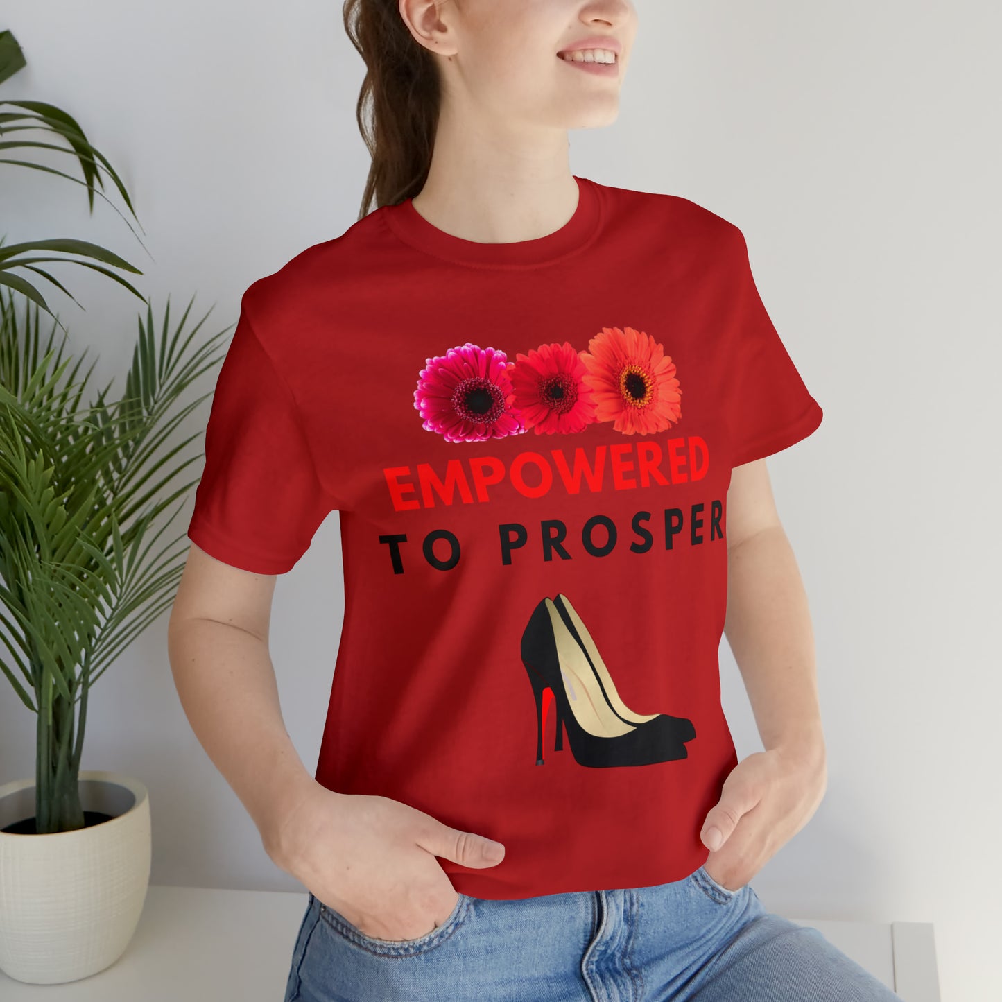 Prosperity, Money, Red bottom heels, Flowers, T-Shirt