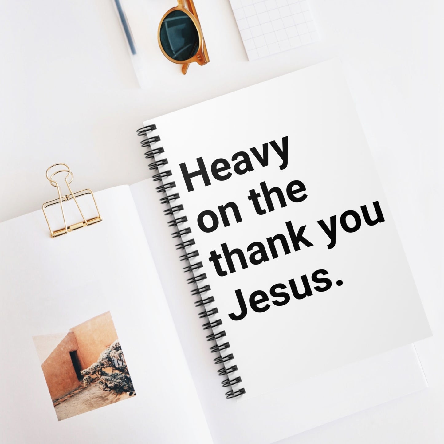 Heavy on the thank you Jesus Notebook - Ruled Line