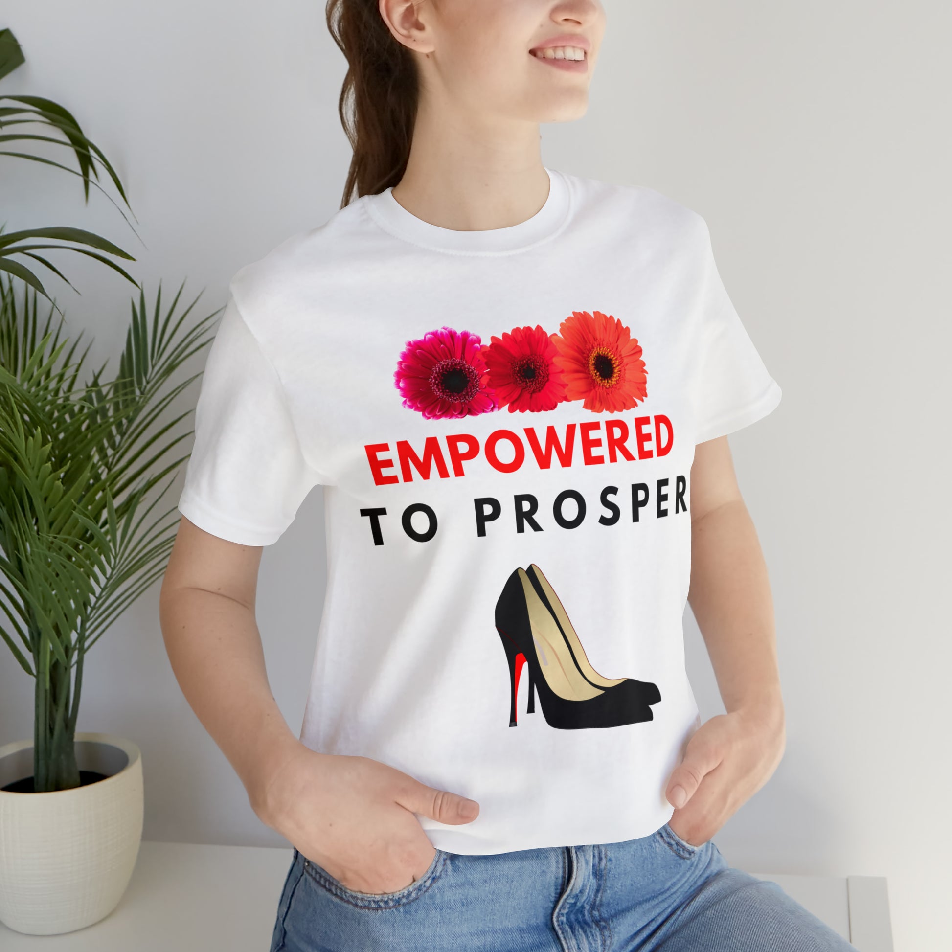 Prosperity, Money, Red bottom heels, Flowers, T-Shirt