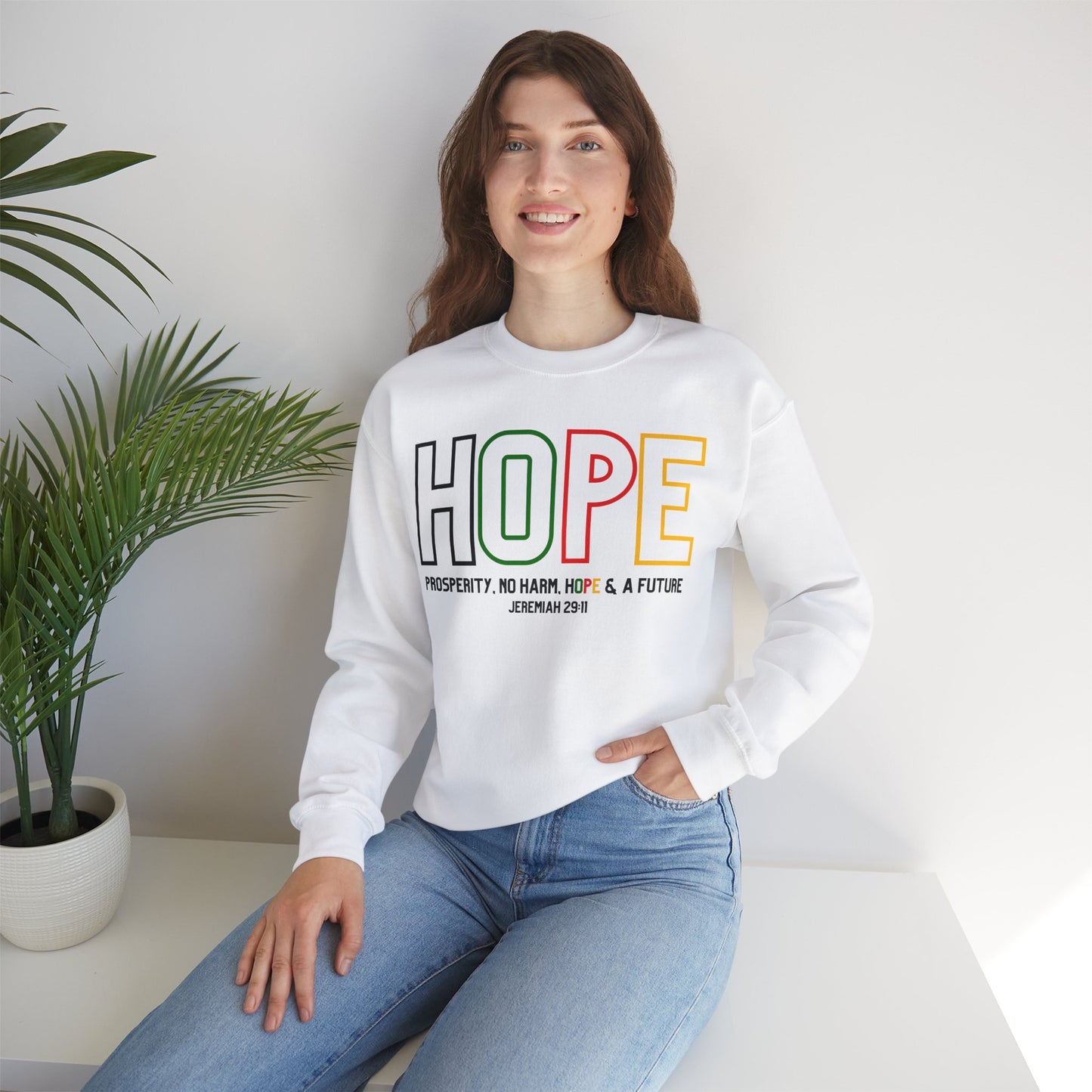 Hope Jeremiah 29:11 Unisex Heavy Blend™ Crewneck Sweatshirt - Style: Gildan 18000