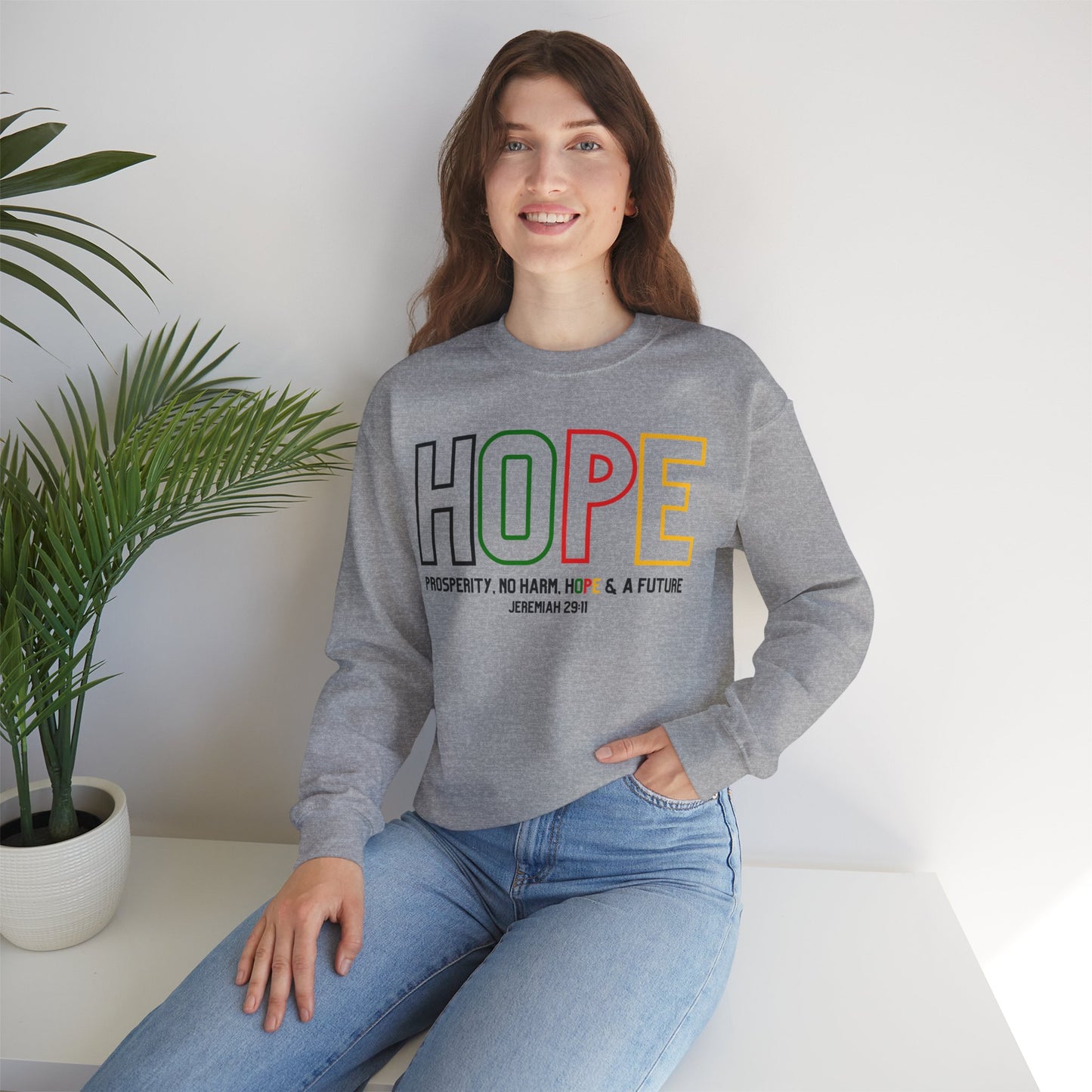 Hope Jeremiah 29:11 Unisex Heavy Blend™ Crewneck Sweatshirt - Style: Gildan 18000