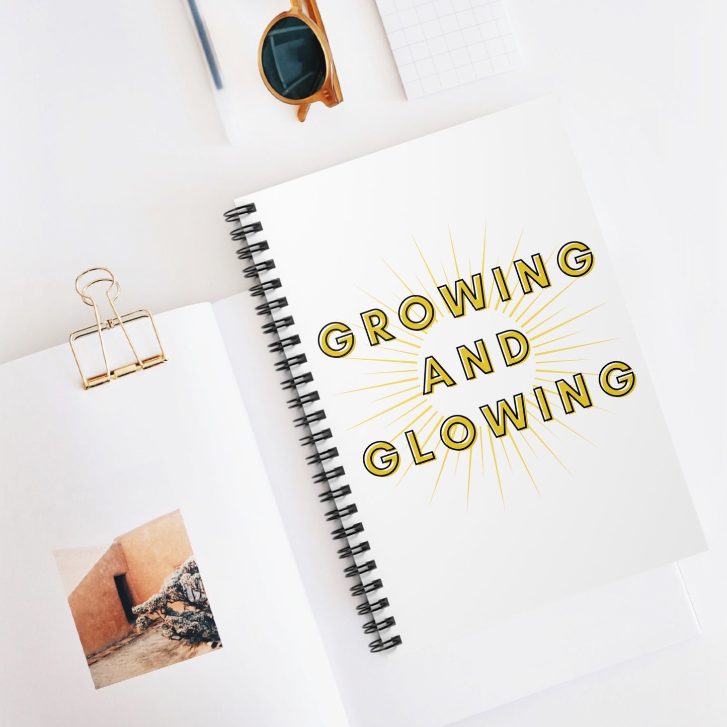 Growing & Glowing (Yellow Design) Notebook - Ruled Line