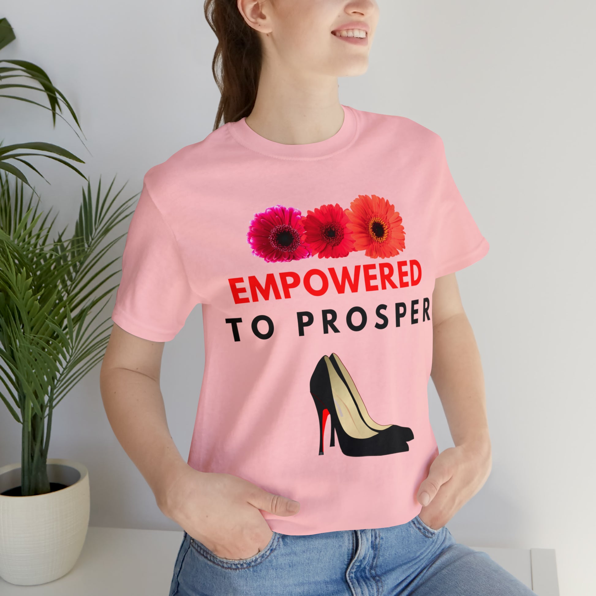 Prosperity, Money, Red bottom heels, Flowers, T-Shirt