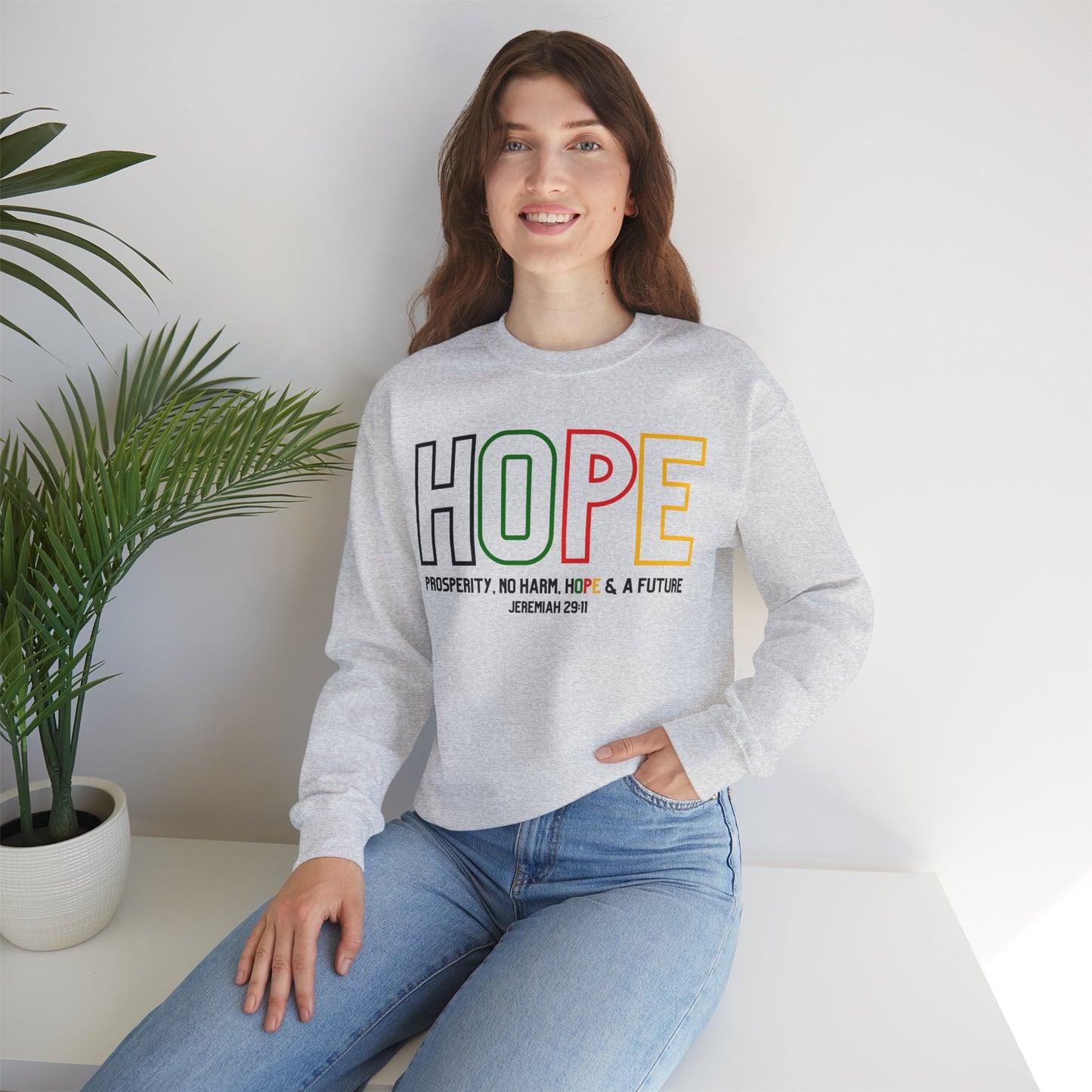 Hope Jeremiah 29:11 Unisex Heavy Blend™ Crewneck Sweatshirt - Style: Gildan 18000