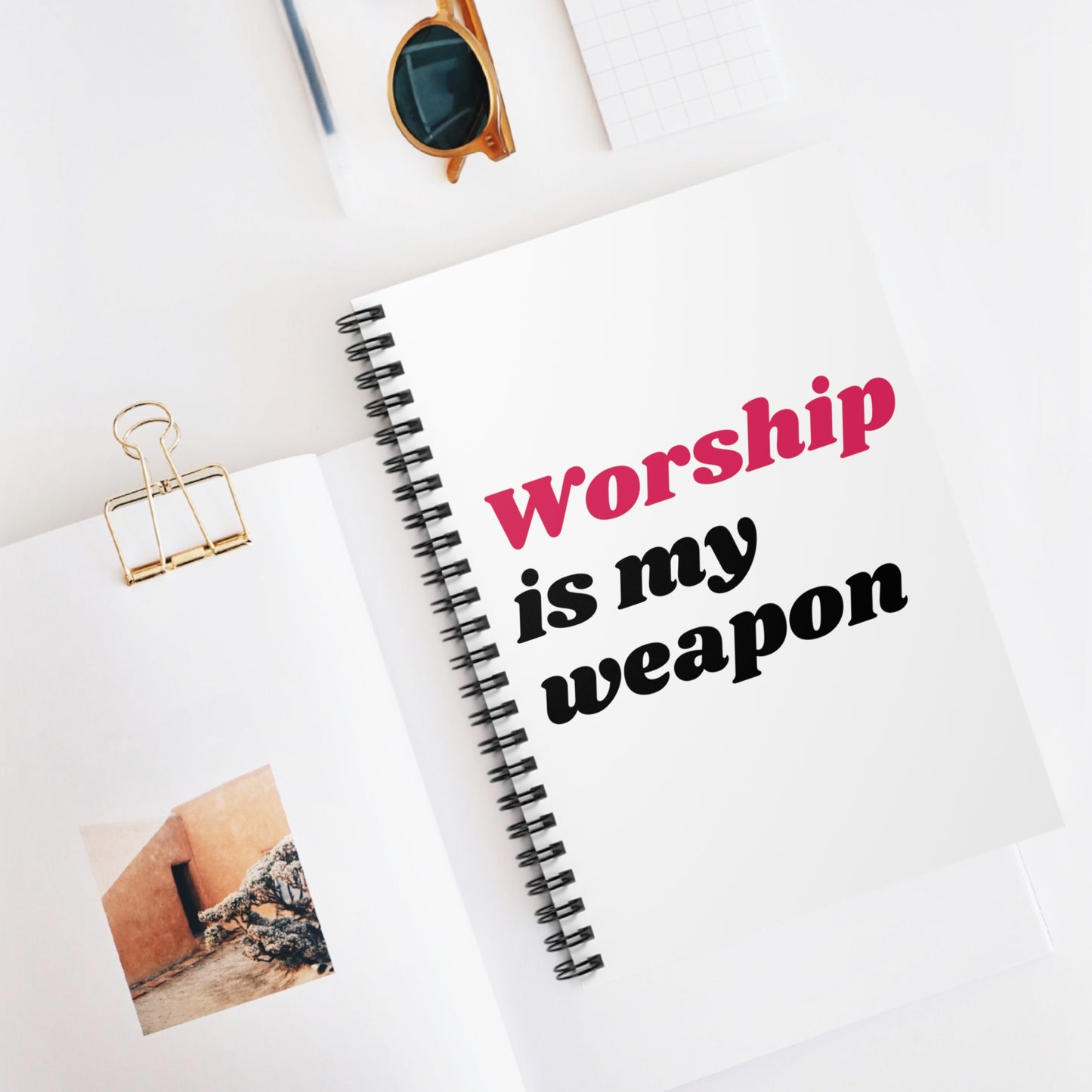 Worship is my Weapon Spiral Notebook - Ruled Line