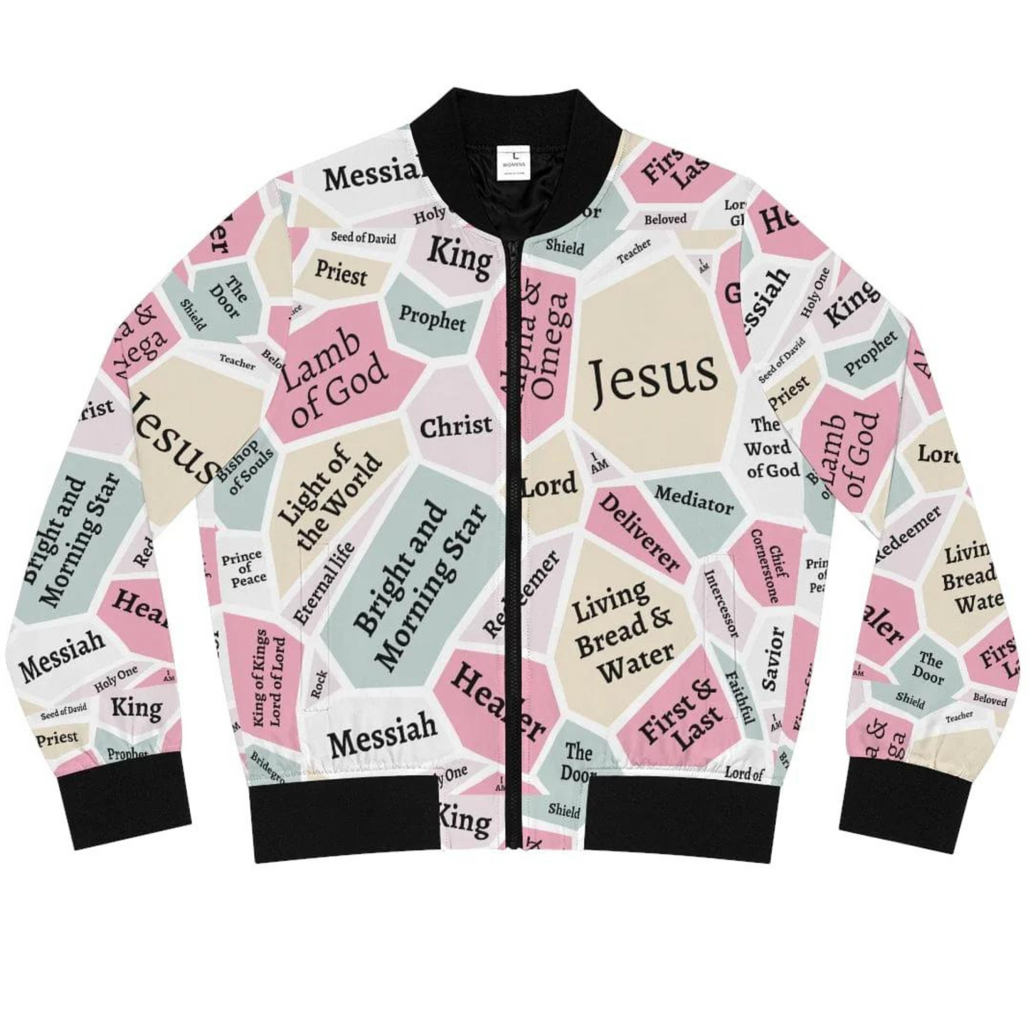 I AM Names of Jesus Unisex Bomber Jacket - ORIGINAL DESIGN