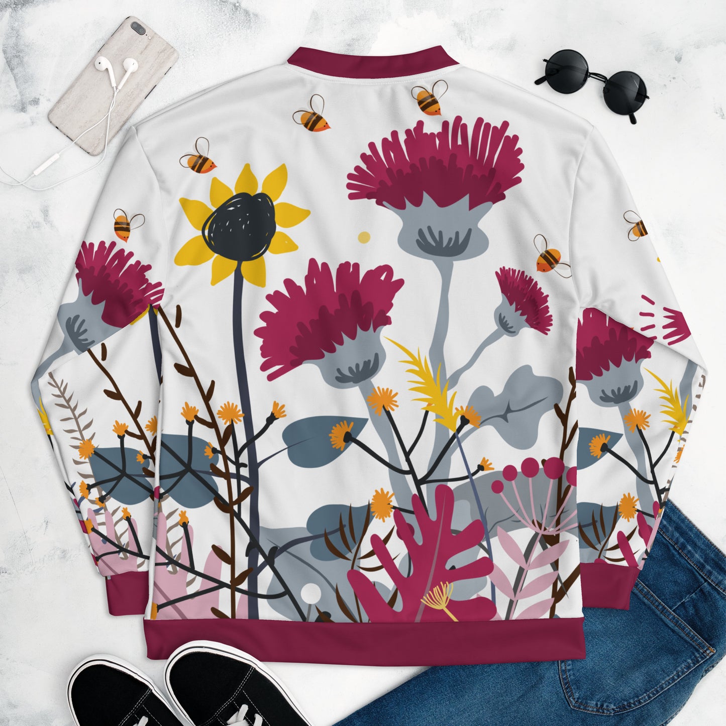 Wild Flower Unisex Bomber Jacket