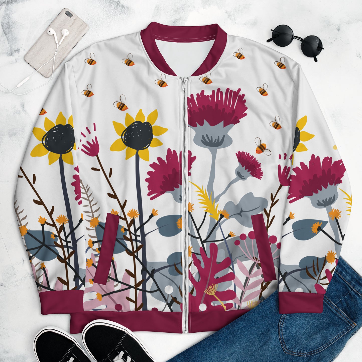 Wild Flower Unisex Bomber Jacket