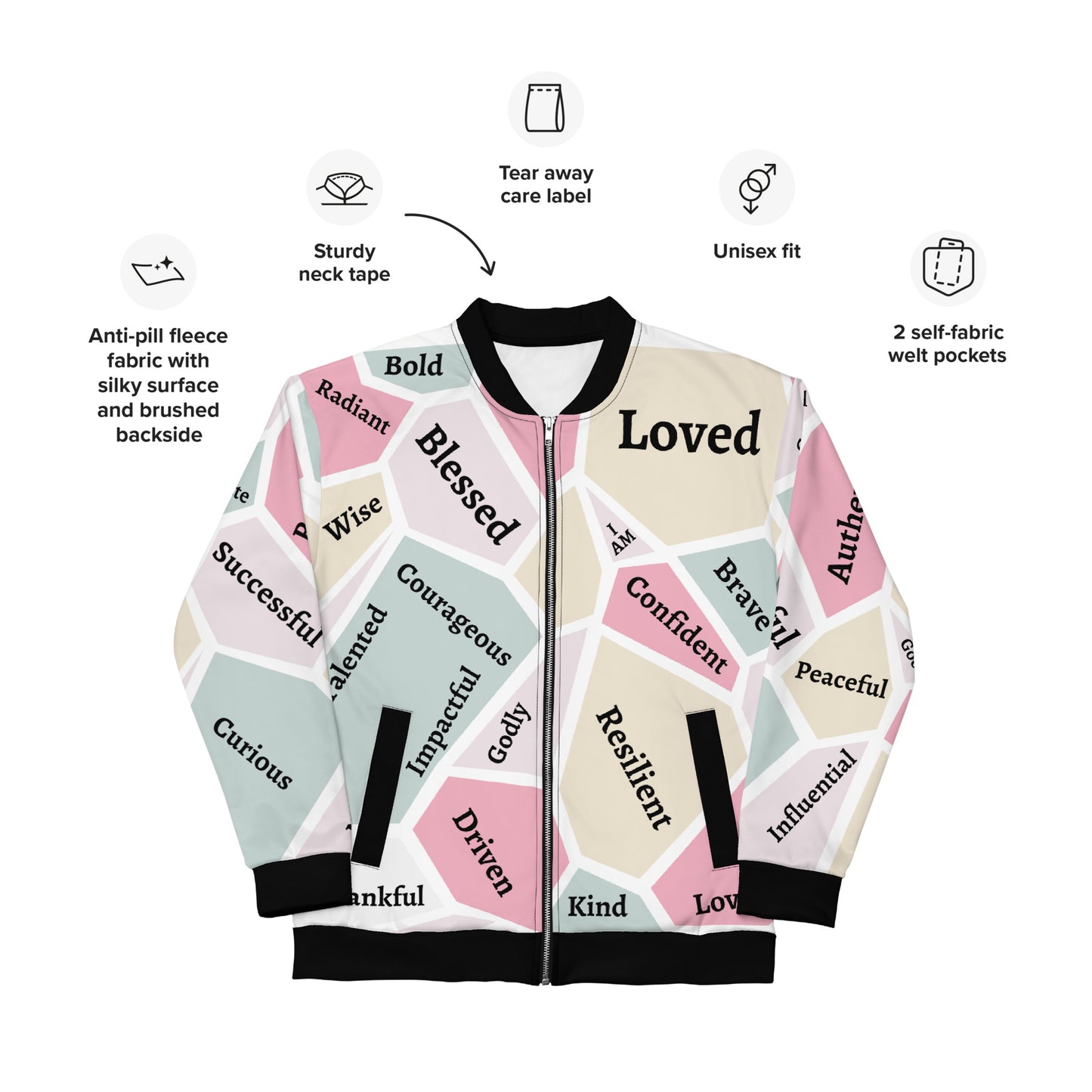 Women's Empowerment Bomber Jacket, Women's History Month  Bomber Jacket, Faith Jacket, Christian Jacket, 