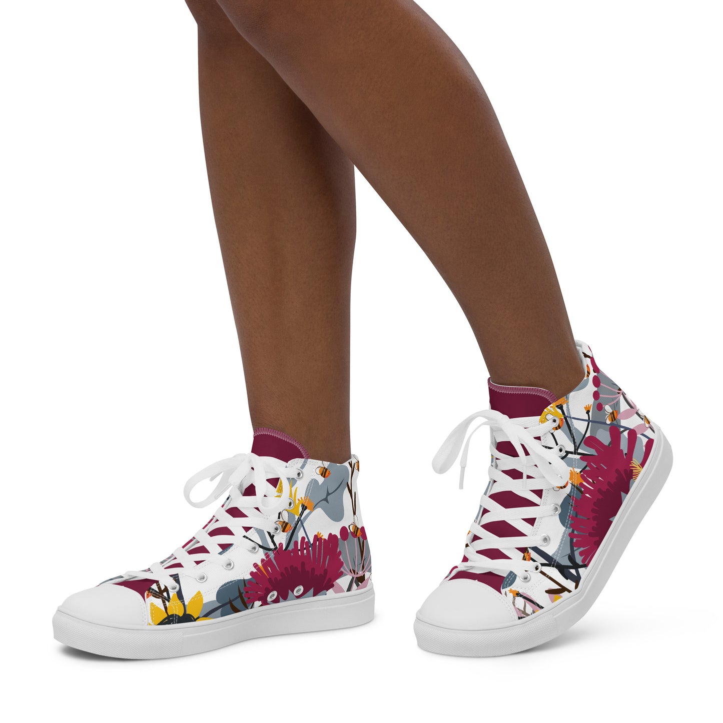 Wild Flower Women’s High Top Canvas Shoes