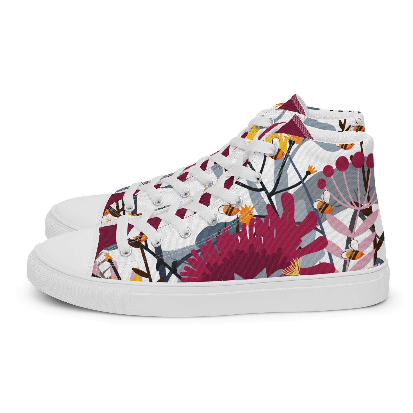 Wild Flower Women’s High Top Canvas Shoes