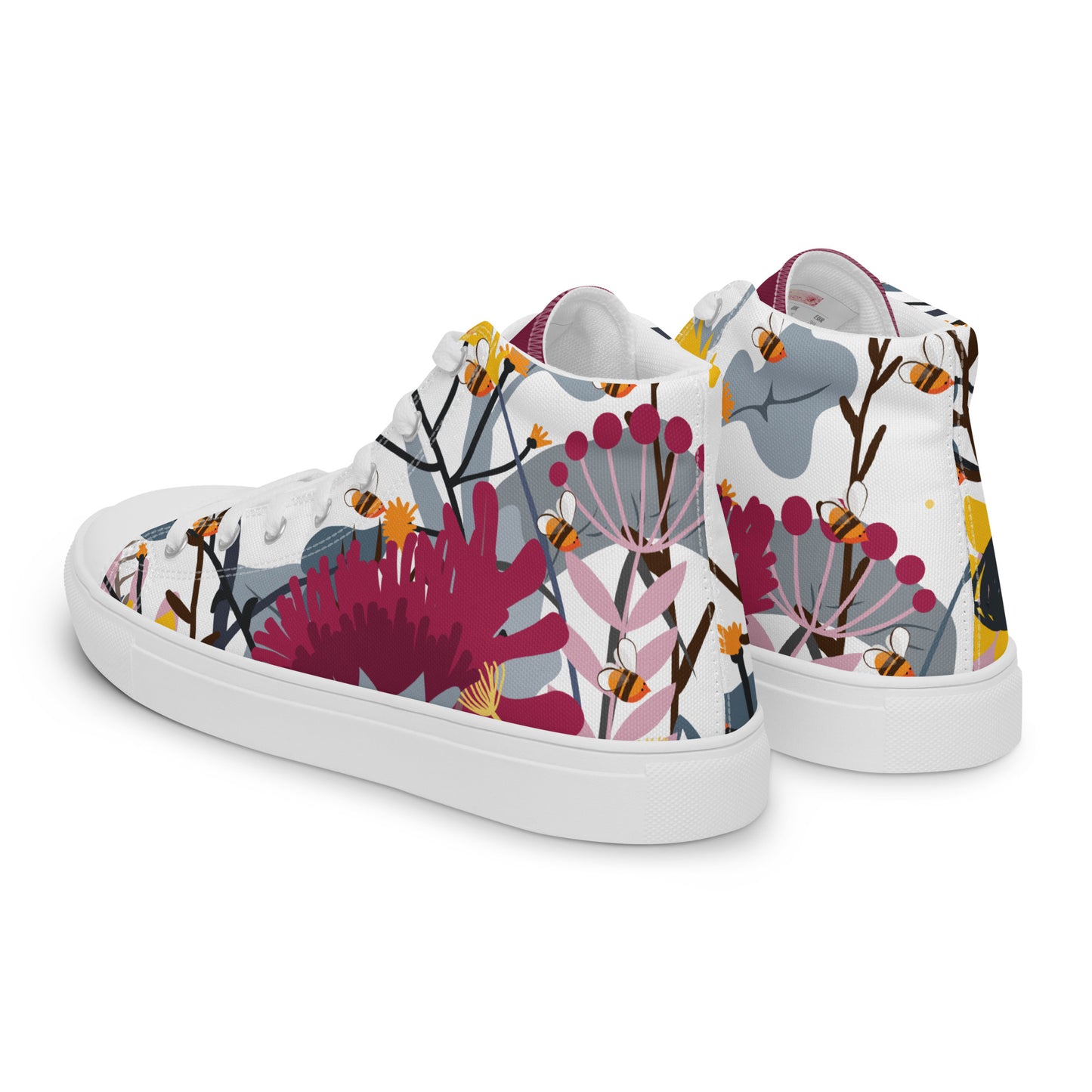 Wild Flower Women’s High Top Canvas Shoes