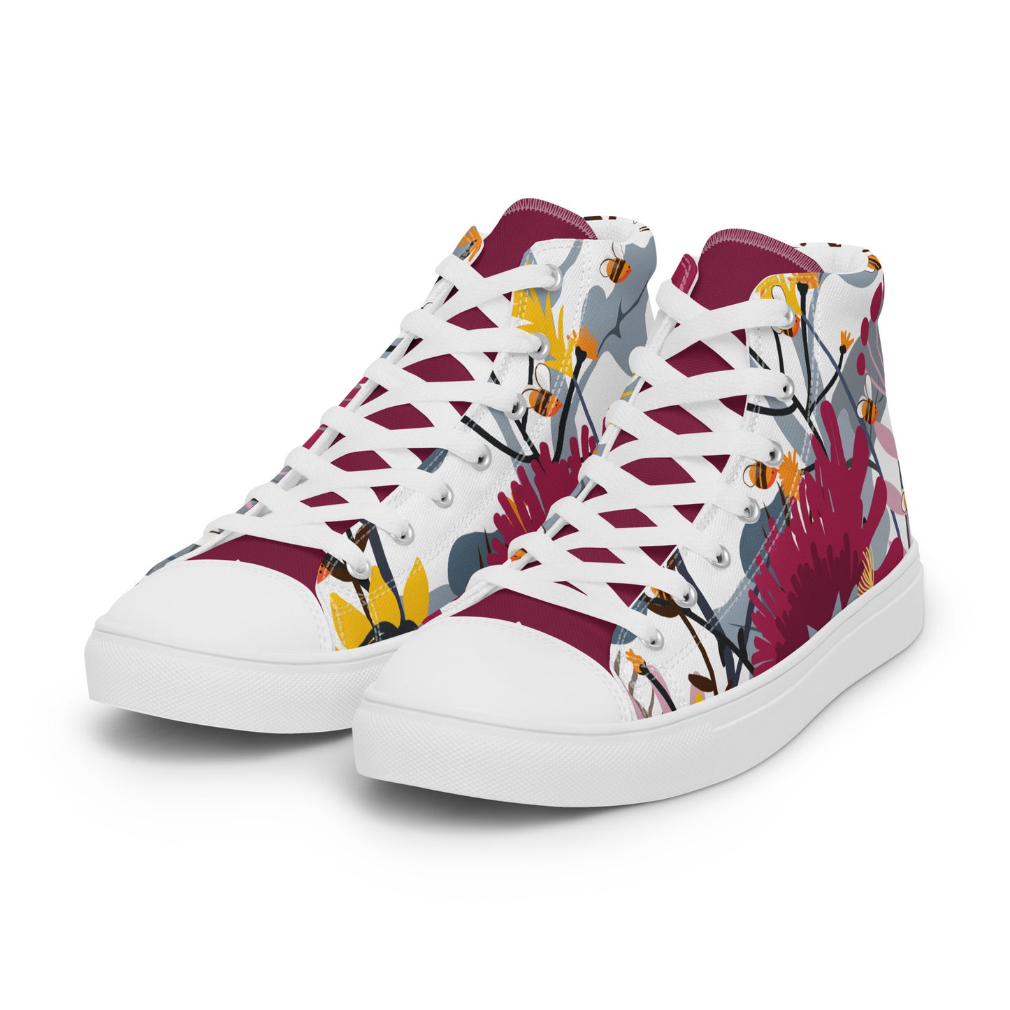 Wild Flower Women’s High Top Canvas Shoes