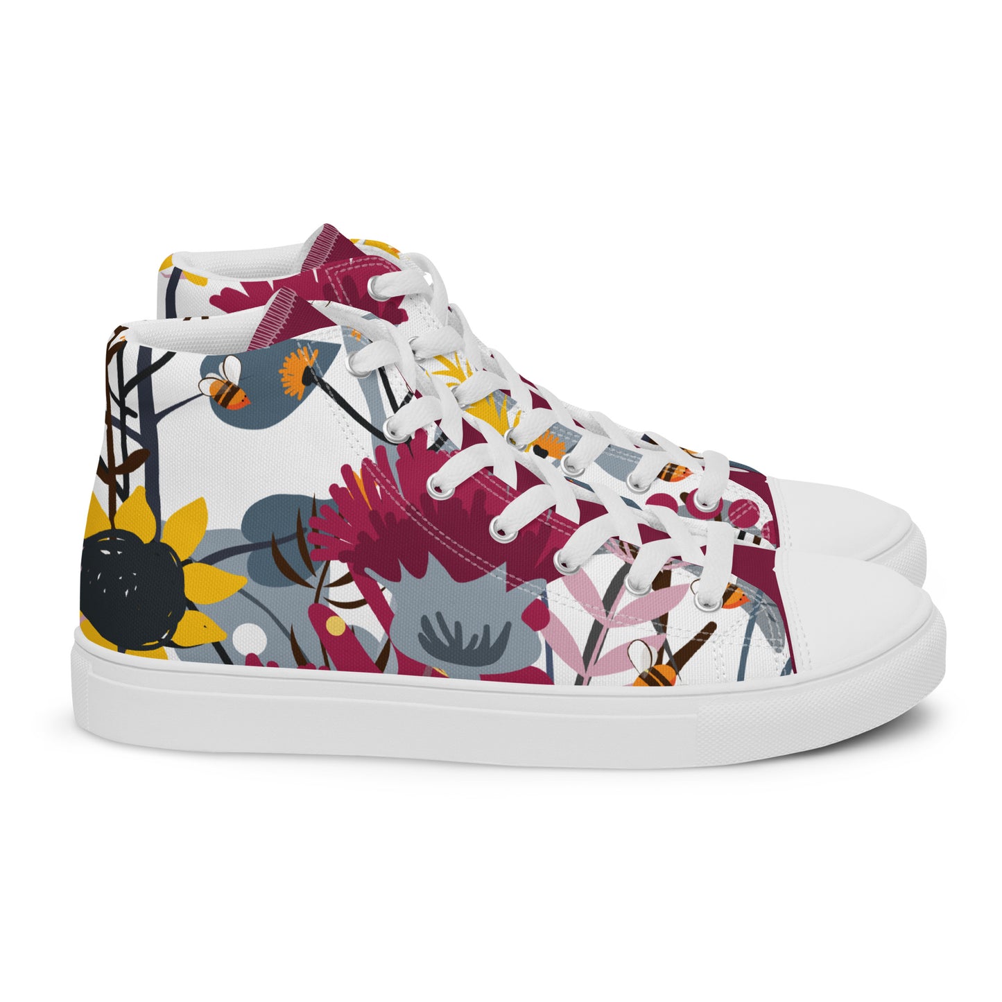 Wild Flower Women’s High Top Canvas Shoes