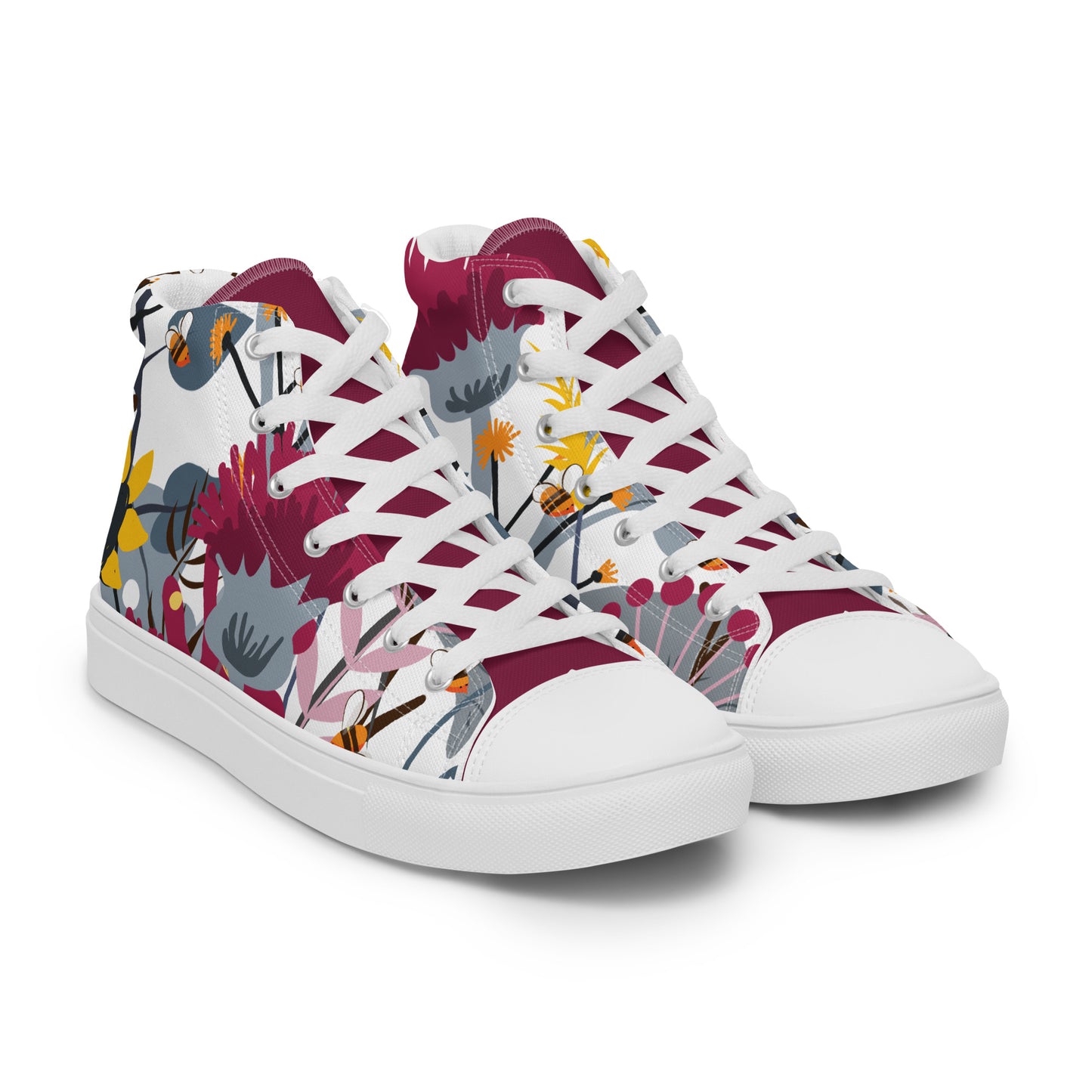 Wild Flower Women’s High Top Canvas Shoes