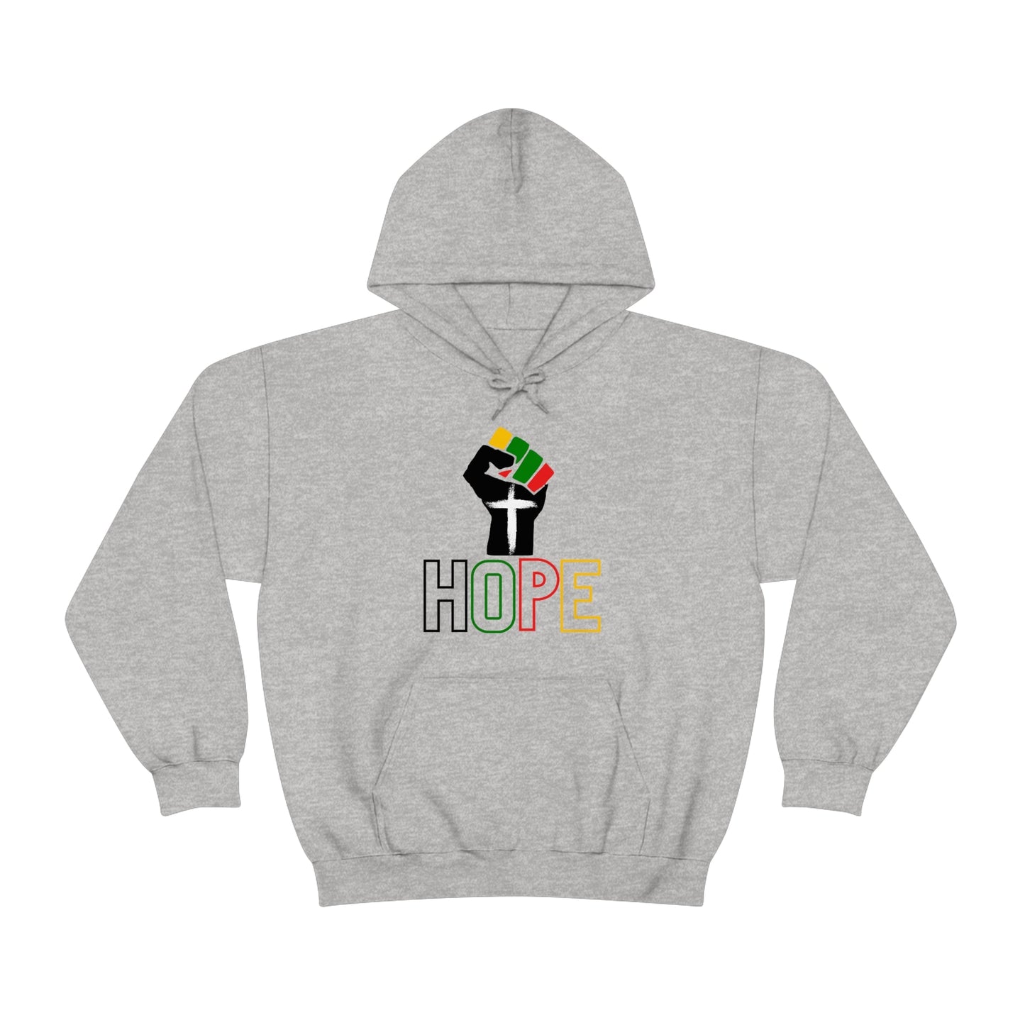 Black History Month Hoodie, HOPE Hoodie, Faith Clothing, Black Power Fist, Jesus Cross