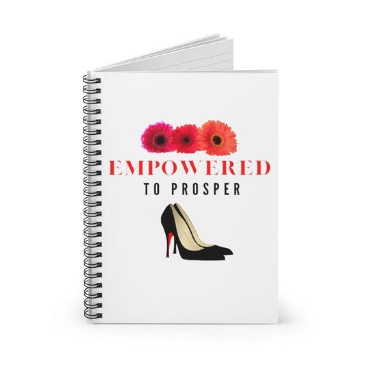 Empowered to Prosper (Black Red Bottom Heels Design) Spiral Ruled Line