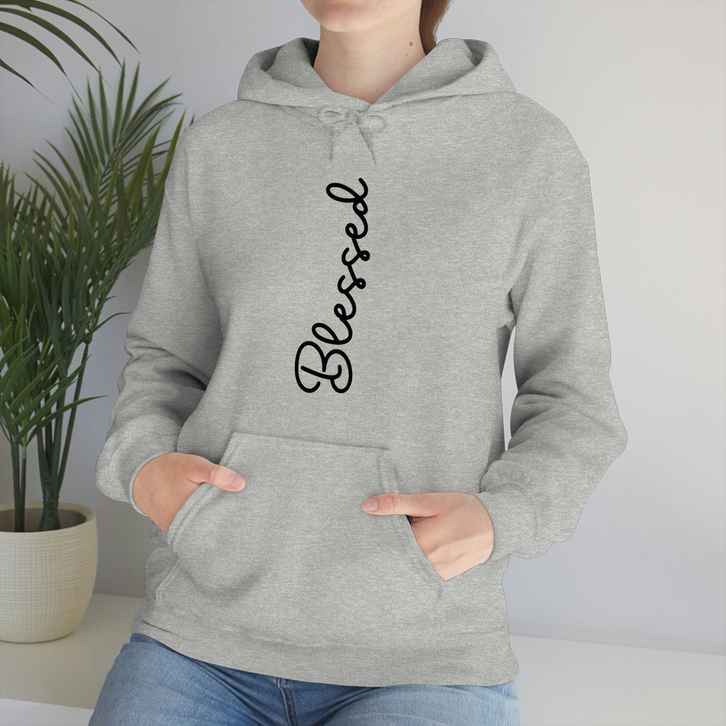 blessed hoodie, faith-based clothing, Christian apparel, inspirational clothing.