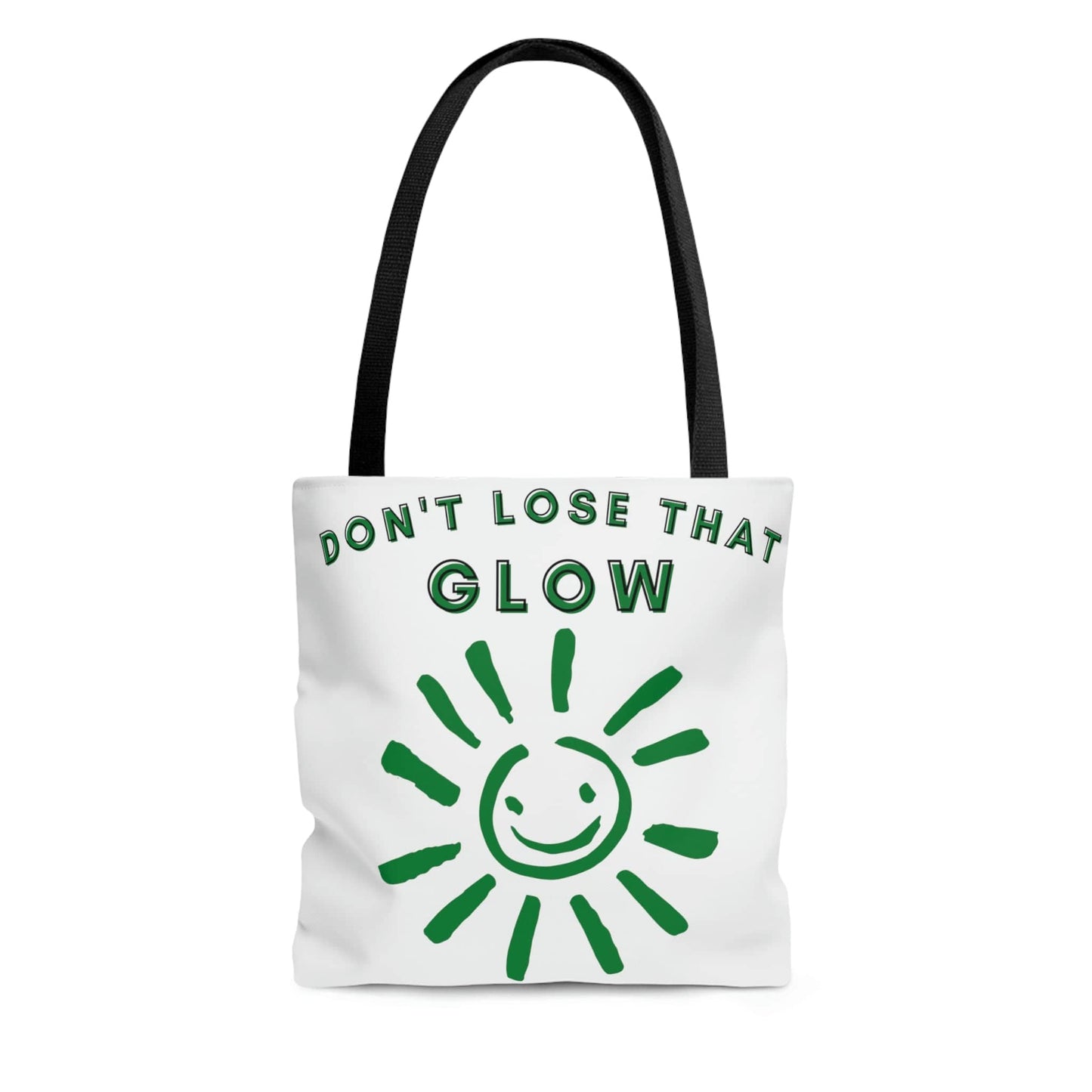 Don't Lose That Glow (Graphic Green Smiling Sun) Tote Bag