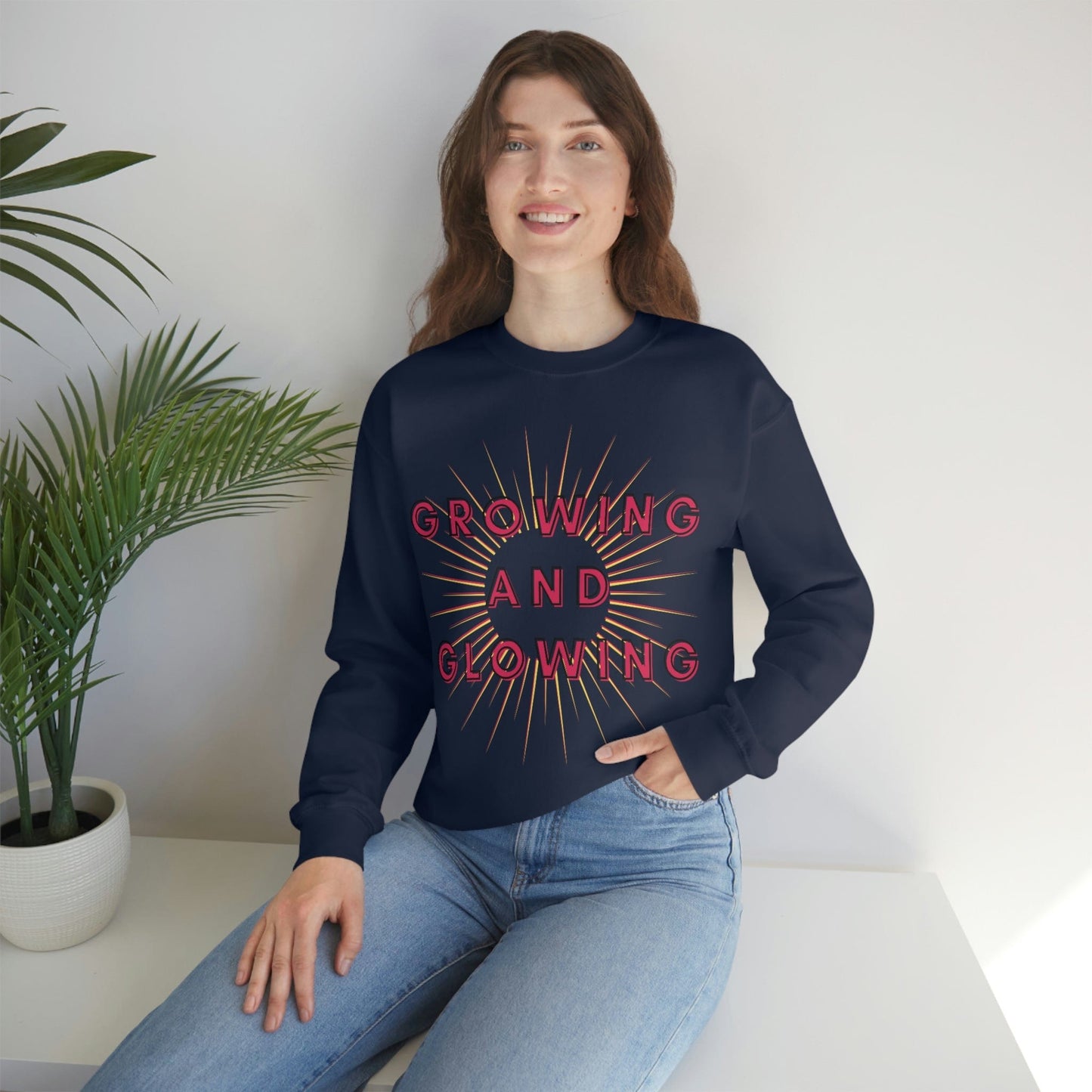 Growing & Glowing Sweatshirt, Women's Empowerment Sweatshirt, Christian Sweatshirt, Faith Apparel, Faith-Based Apparel, Christian Apparel