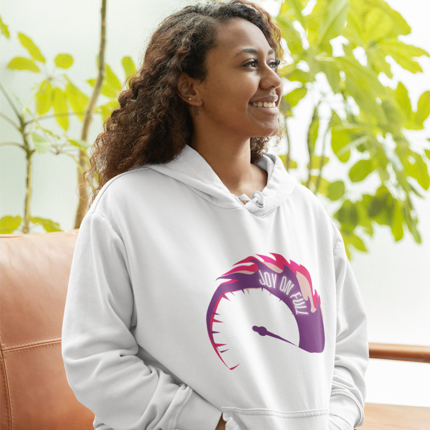 Joy on Full (Graphic Purple Speedometer) Unisex Heavy Blend Hoodie - Style: Gildan 18500