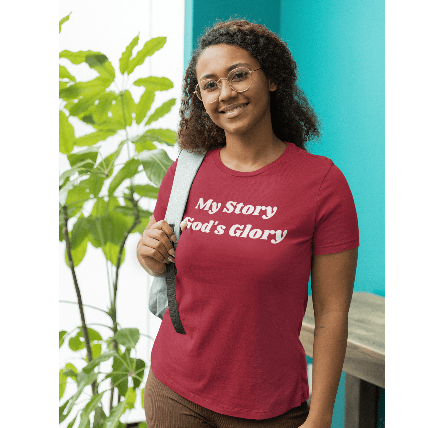 My Story, God's Glory (Graphic White Text) Unisex Jersey Short Sleeve Tee - Style: Bella+Canvas 3001