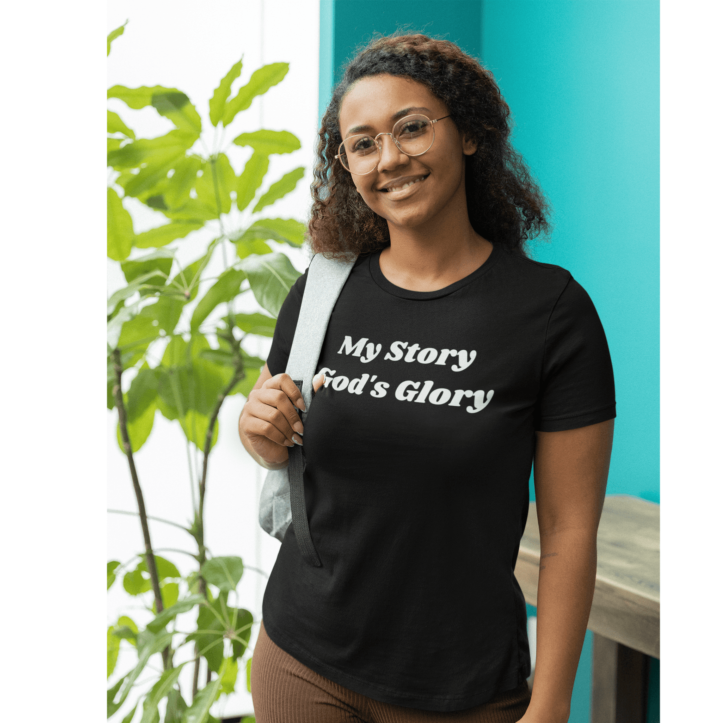 My Story, God's Glory (Graphic White Text) Unisex Jersey Short Sleeve Tee - Style: Bella+Canvas 3001