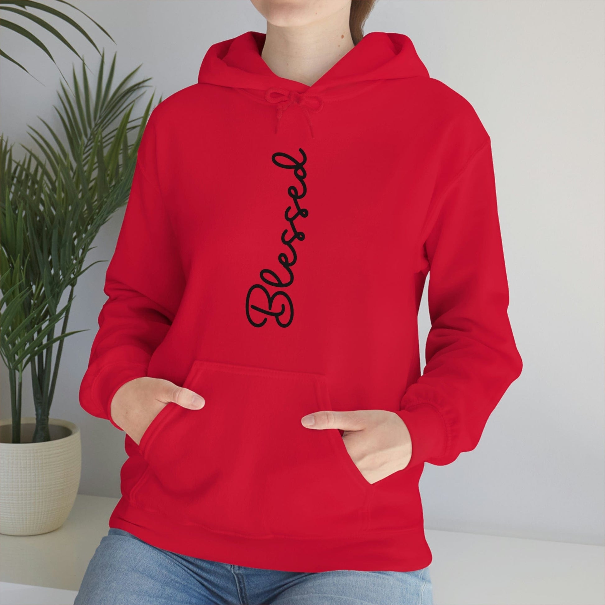 blessed hoodie, faith-based clothing, Christian apparel, inspirational clothing.