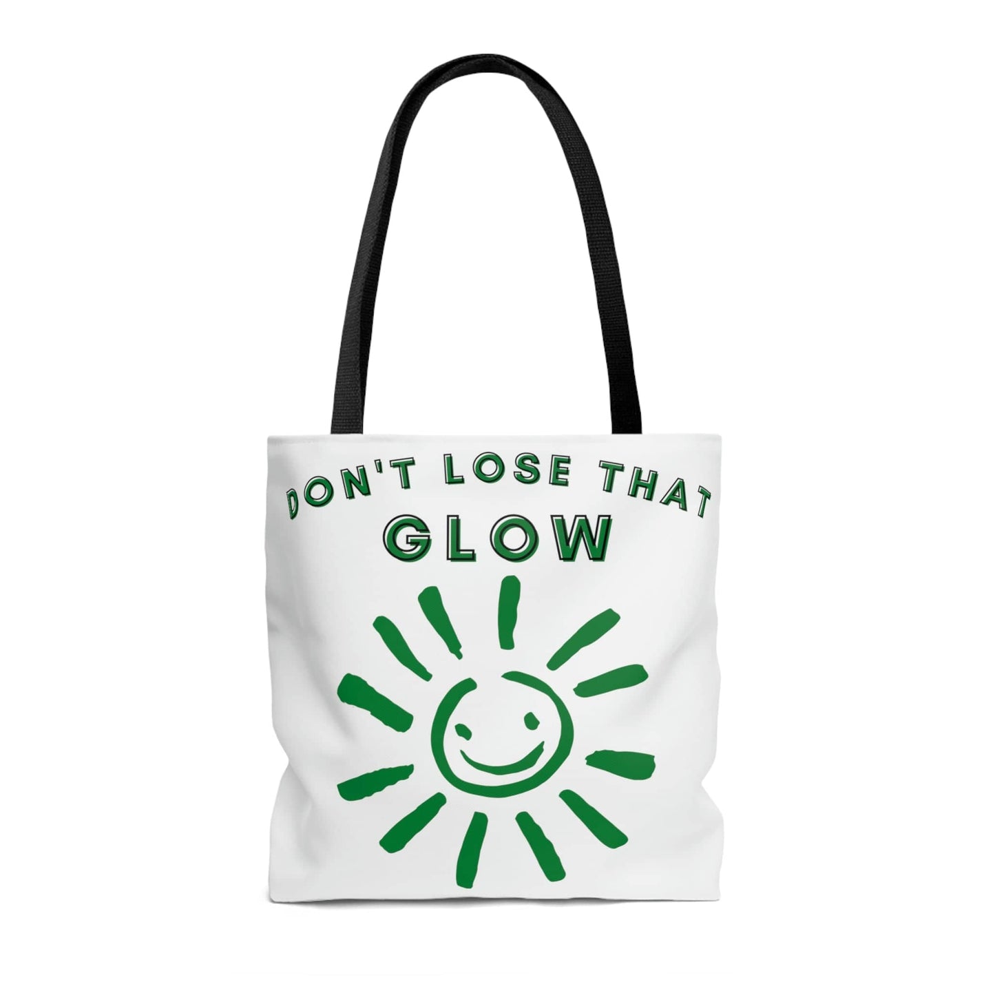 Don't Lose That Glow (Graphic Green Smiling Sun) Tote Bag