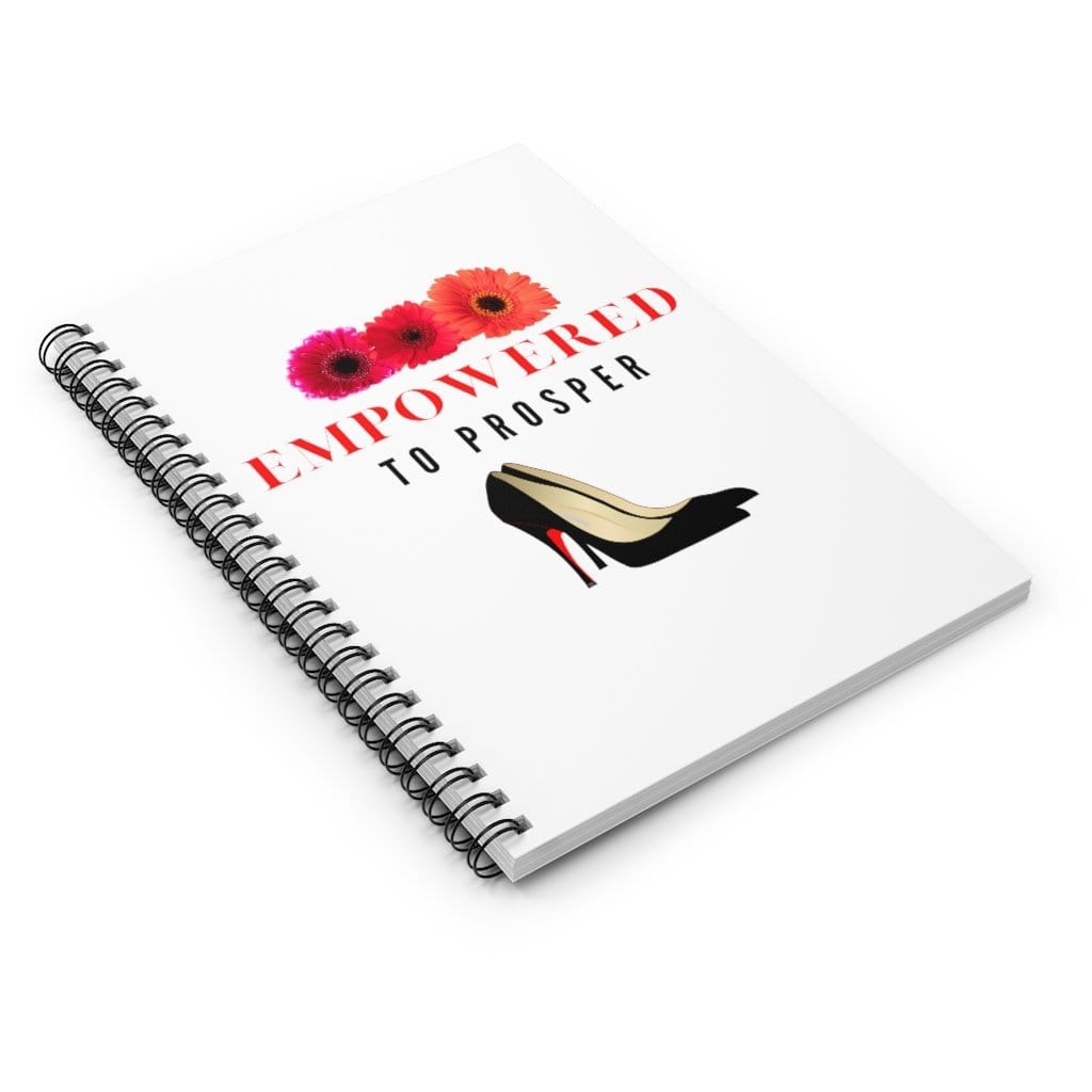 Empowered to Prosper (Black Red Bottom Heels Design) Spiral Ruled Line