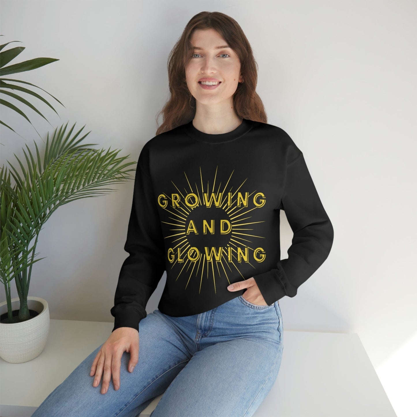 Growing & Glowing Sweatshirt, Women's Empowerment Sweatshirt, Christian Sweatshirt, Faith Apparel, Faith-Based Apparel, Christian Apparel