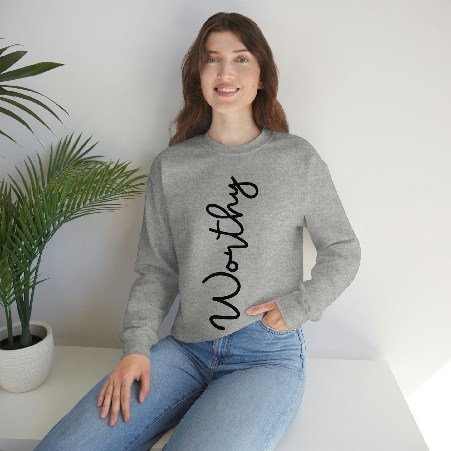 Worthy by God Sweatshirt, Christian Apparel, Faith Clothing, God's child, Faith Sweatshirt