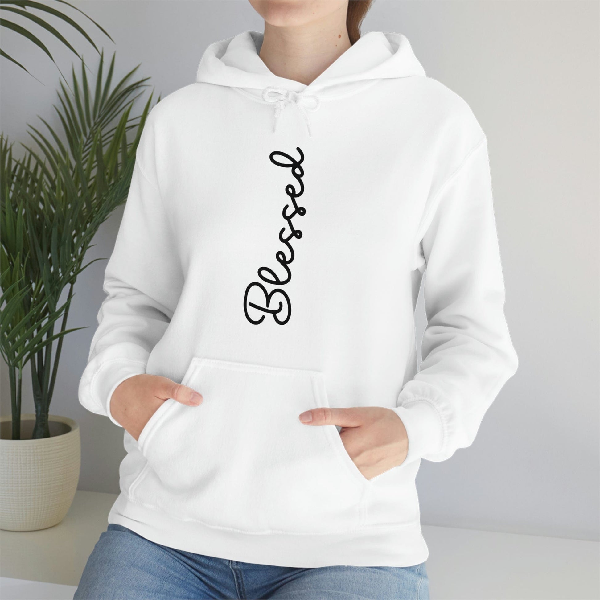 blessed hoodie, faith-based clothing, Christian apparel, inspirational clothing.