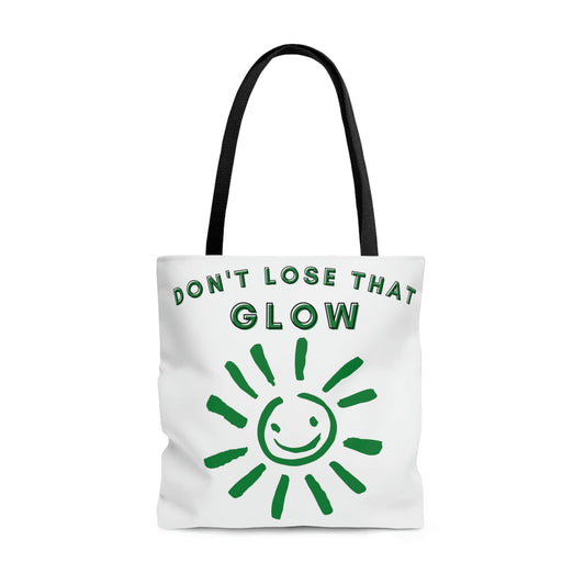 Don't Lose That Glow (Graphic Green Smiling Sun) Tote Bag