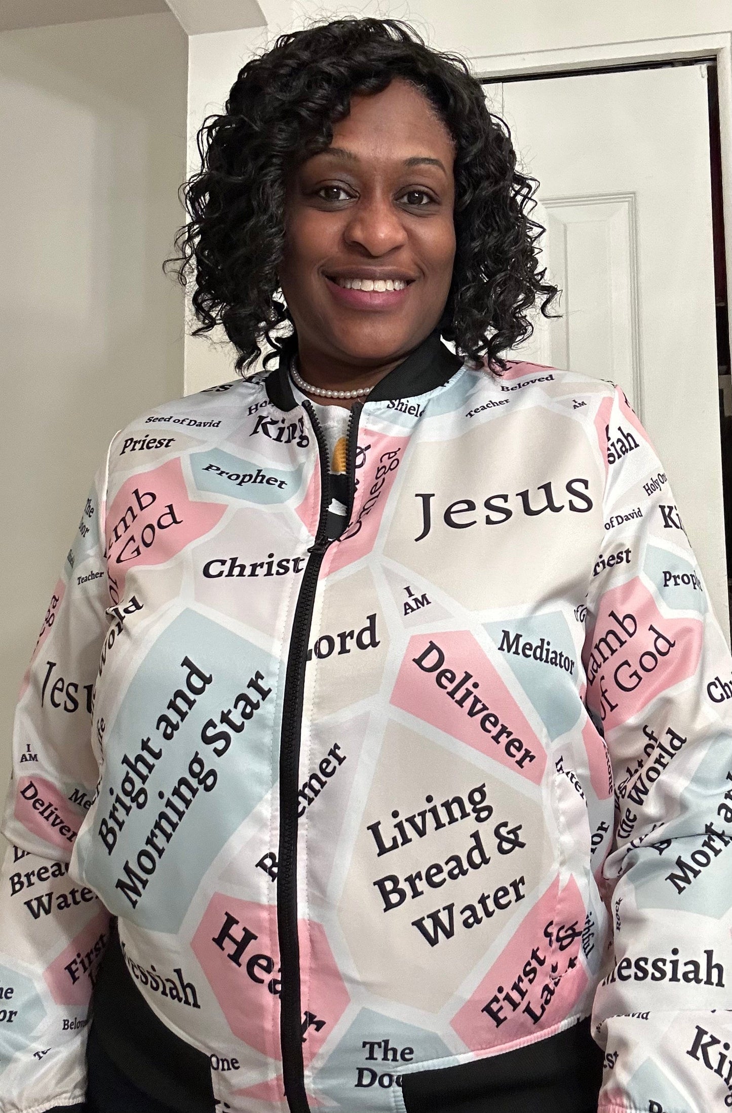 I AM Names of Jesus Unisex Bomber Jacket - ORIGINAL DESIGN